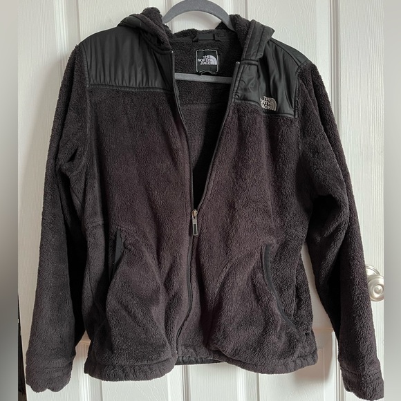 Black North Face Fleece Jacket with Waterpoof Hood - Picture 2 of 5